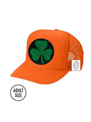 KIDS Trucker Hat with Interchangeable Velcro Patch (Orange)