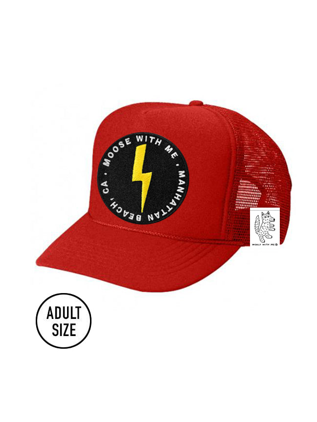 KIDS Trucker Hat with Interchangeable Velcro Patch (Red)