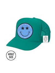 ADULT Trucker Hat with Interchangeable Velcro Patch (Teal)