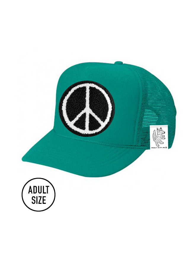 ADULT Trucker Hat with Interchangeable Velcro Patch (Teal)