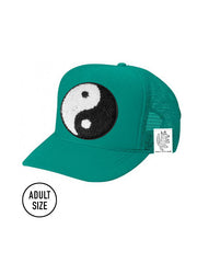 ADULT Trucker Hat with Interchangeable Velcro Patch (Teal)