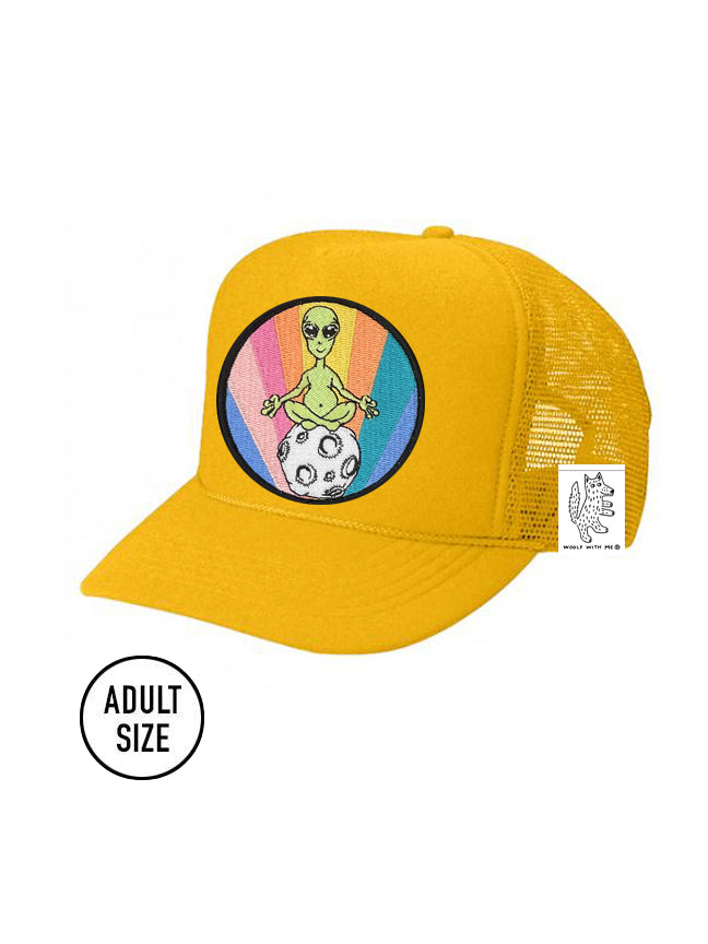 KIDS Trucker Hat with Interchangeable Velcro Patch (Gold)