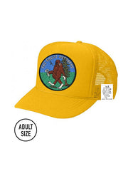 KIDS Trucker Hat with Interchangeable Velcro Patch (Gold)