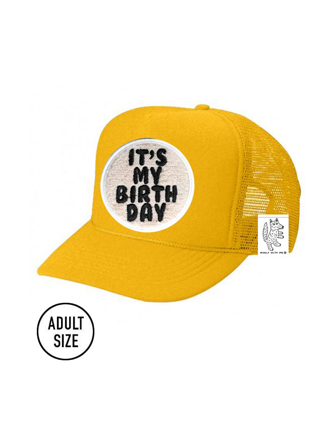 KIDS Trucker Hat with Interchangeable Velcro Patch (Gold)
