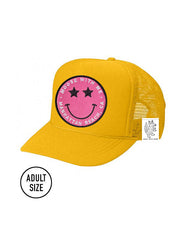 ADULT Trucker Hat with Interchangeable Velcro Patch (Gold)