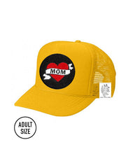 KIDS Trucker Hat with Interchangeable Velcro Patch (Gold)
