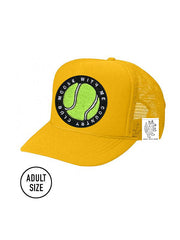 ADULT Trucker Hat with Interchangeable Velcro Patch (Gold)