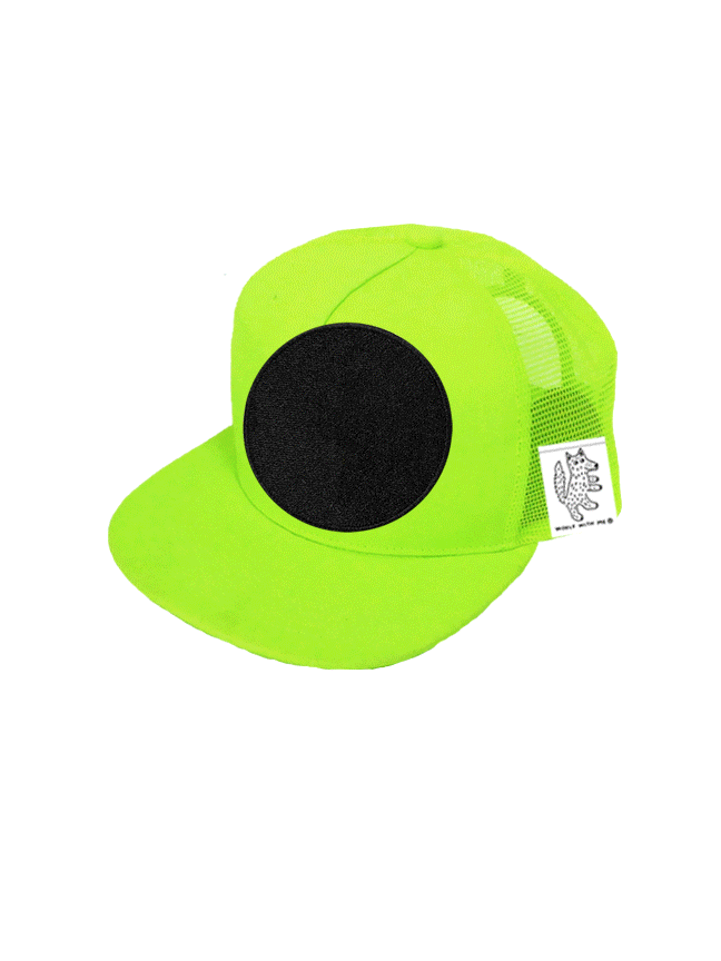 Neon Green Toddler Trucker Hat | Interchangeable Patch: Woolf with Me