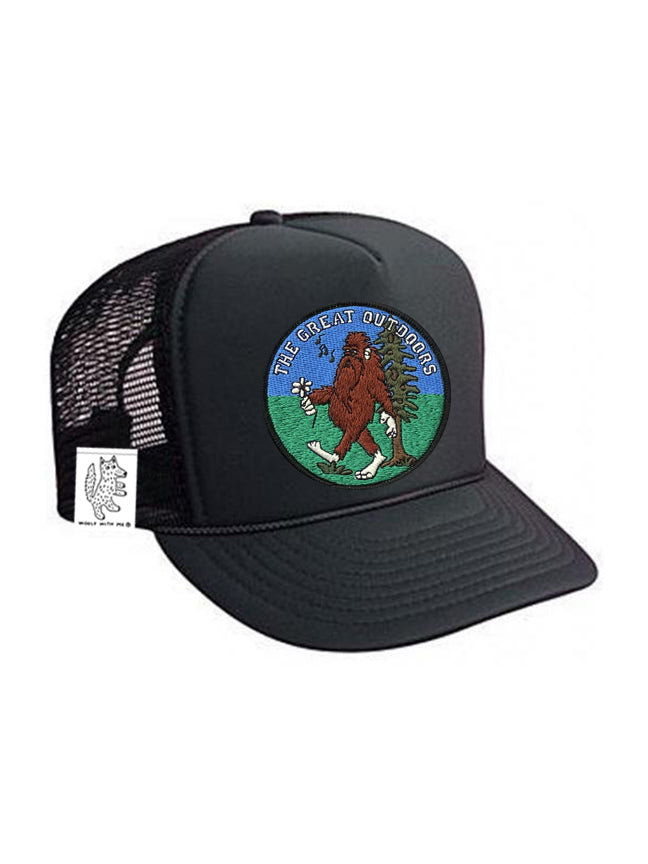 KIDS Trucker Hat with Interchangeable Velcro Patch (Black)