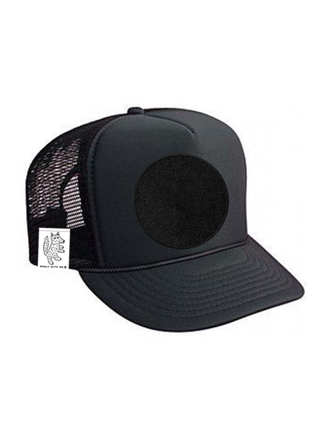 KIDS Trucker Hat with Interchangeable Velcro Patch (Black)