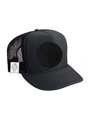 KIDS Trucker Hat with Interchangeable Velcro Patch (Black)