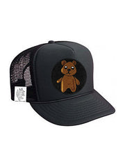 KIDS Trucker Hat with Interchangeable Velcro Patch (Black)