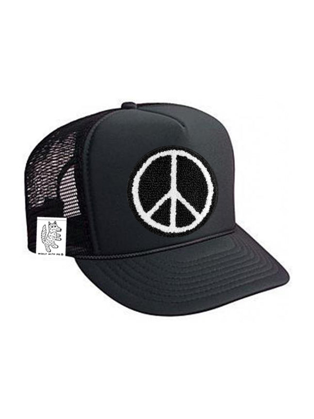 KIDS Trucker Hat with Interchangeable Velcro Patch (Black)