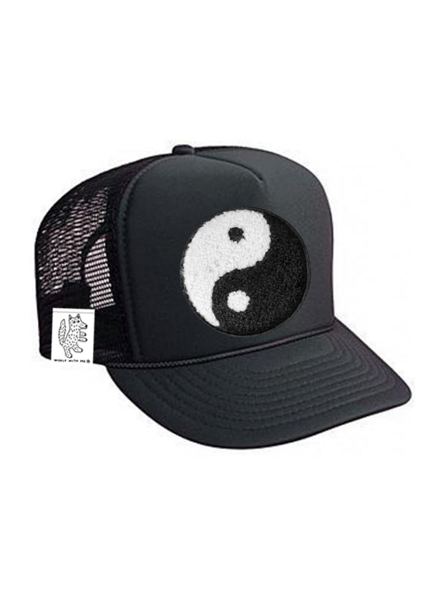 KIDS Trucker Hat with Interchangeable Velcro Patch (Black)