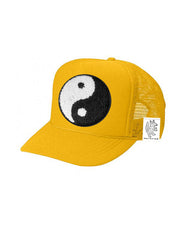 KIDS Trucker Hat with Interchangeable Velcro Patch (Gold)