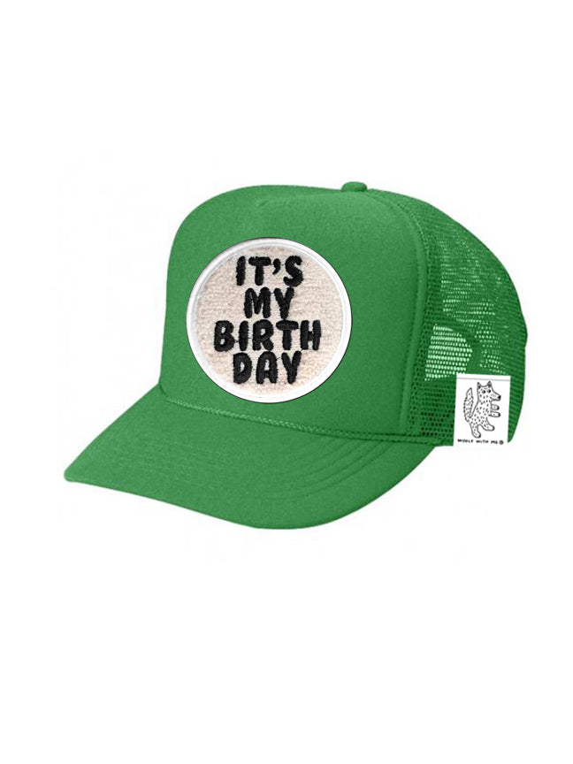 KIDS Trucker Hat with Interchangeable Velcro Patch (Green)