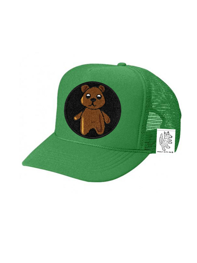 KIDS Trucker Hat with Interchangeable Velcro Patch (Green)