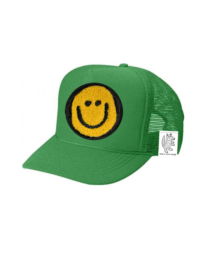 KIDS Trucker Hat with Interchangeable Velcro Patch (Green)