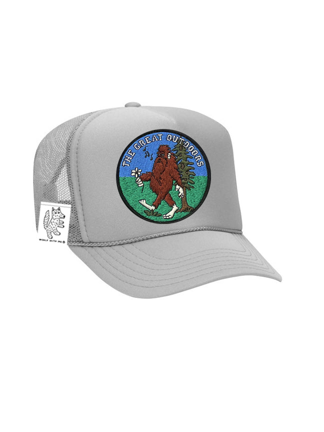 ADULT Trucker Hat with Interchangeable Velcro Patch (Gray)