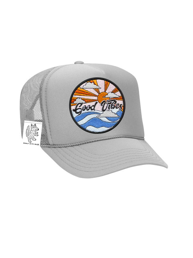 KIDS Trucker Hat with Interchangeable Velcro Patch (Gray)