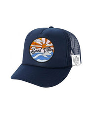 KIDS Trucker Hat with Interchangeable Velcro Patch (Navy)