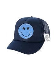 KIDS Trucker Hat with Interchangeable Velcro Patch (Navy)