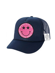 KIDS Trucker Hat with Interchangeable Velcro Patch (Navy)