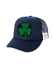 KIDS Trucker Hat with Interchangeable Velcro Patch (Navy)