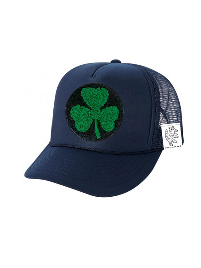 KIDS Trucker Hat with Interchangeable Velcro Patch (Navy)