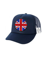 KIDS Trucker Hat with Interchangeable Velcro Patch (Navy)