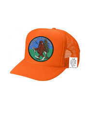 KIDS Trucker Hat with Interchangeable Velcro Patch (Orange)