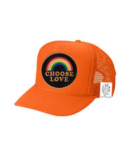 KIDS Trucker Hat with Interchangeable Velcro Patch (Orange)