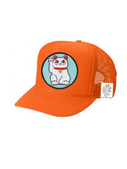 KIDS Trucker Hat with Interchangeable Velcro Patch (Orange)