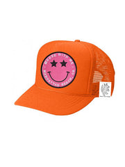 KIDS Trucker Hat with Interchangeable Velcro Patch (Orange)