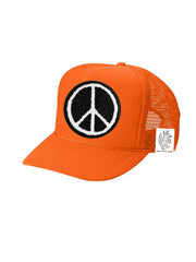 KIDS Trucker Hat with Interchangeable Velcro Patch (Orange)