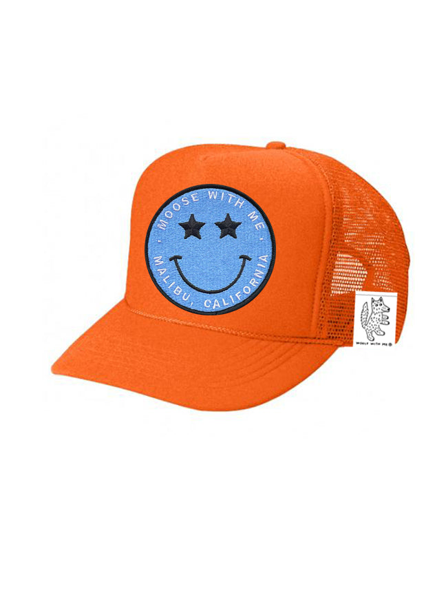 KIDS Trucker Hat with Interchangeable Velcro Patch (Orange)