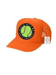 KIDS Trucker Hat with Interchangeable Velcro Patch (Orange)