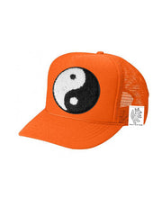 KIDS Trucker Hat with Interchangeable Velcro Patch (Orange)