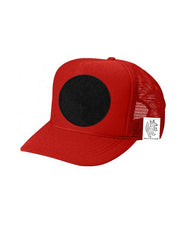 KIDS Trucker Hat with Interchangeable Velcro Patch (Red)