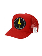 KIDS Trucker Hat with Interchangeable Velcro Patch (Red)