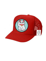 KIDS Trucker Hat with Interchangeable Velcro Patch (Red)