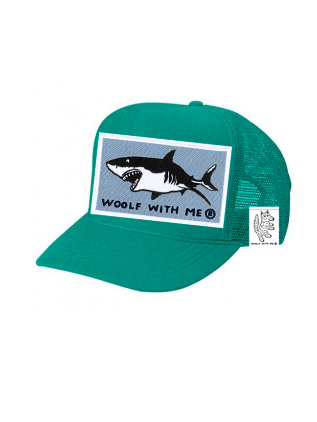 KIDS Trucker Hat Shark (Teal)