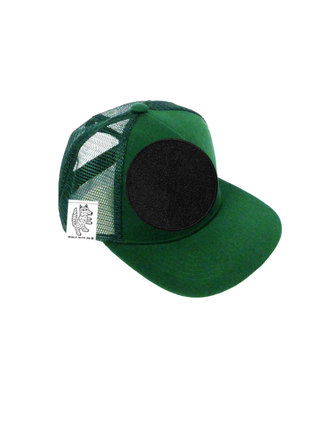 Hunter Green TODDLER Trucker Hat Interchangeable Patch Woolf
