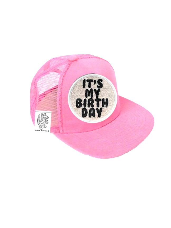TODDLER Trucker Hat with Interchangeable Velcro Patch (Light Pink)