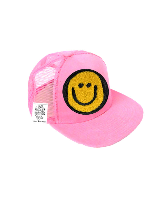 TODDLER Trucker Hat with Interchangeable Velcro Patch (Light Pink)