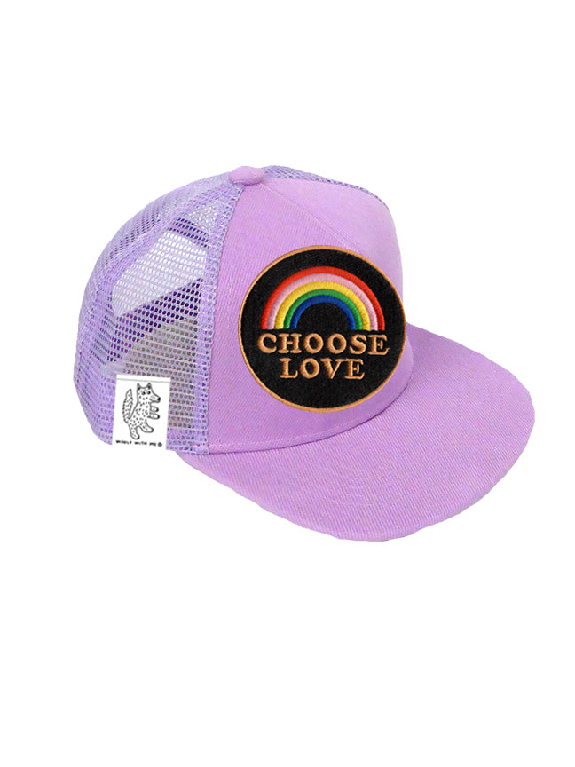 TODDLER Trucker Hat with Interchangeable Velcro Patch (Lavender)