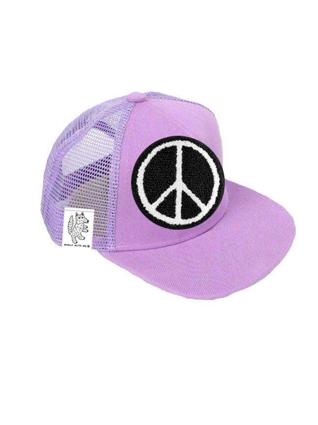 TODDLER Trucker Hat with Interchangeable Velcro Patch (Lavender)