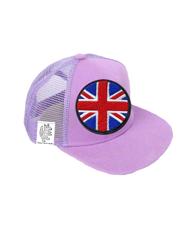 TODDLER Trucker Hat with Interchangeable Velcro Patch (Lavender)