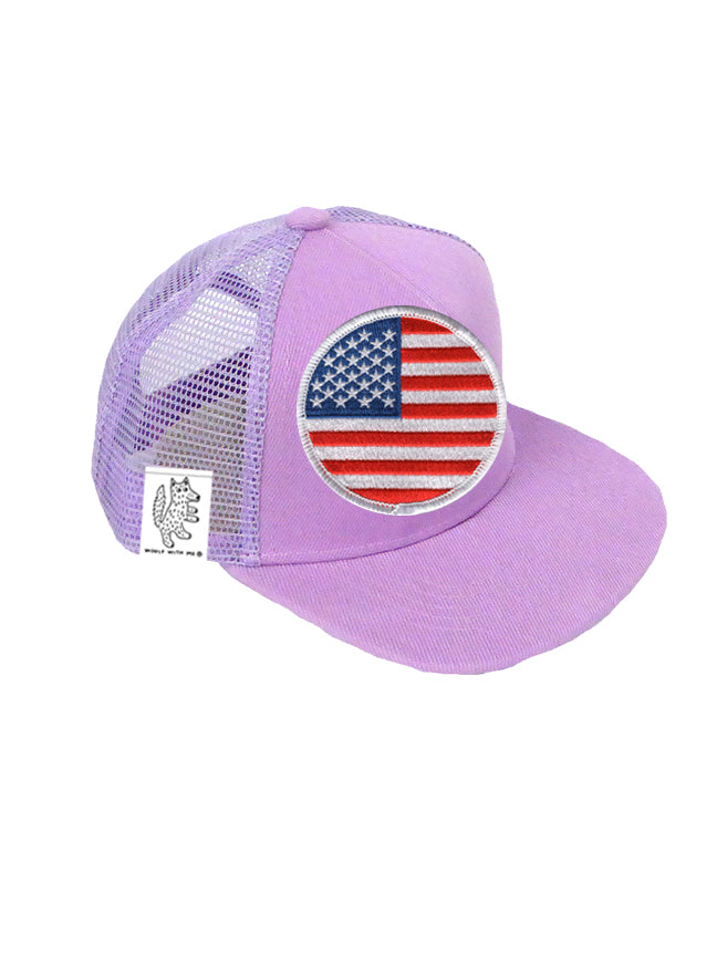 TODDLER Trucker Hat with Interchangeable Velcro Patch (Lavender)