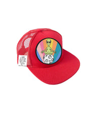 TODDLER Trucker Hat with Interchangeable Velcro Patch (Red)